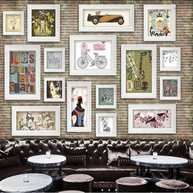 Commercial Wallpaper Printing - Nostalgic decorative paintings photo walls dining