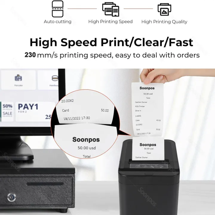 Soonpos 80mm Thermal POS Recei - Commercial Wallpaper Printing 评论和价格